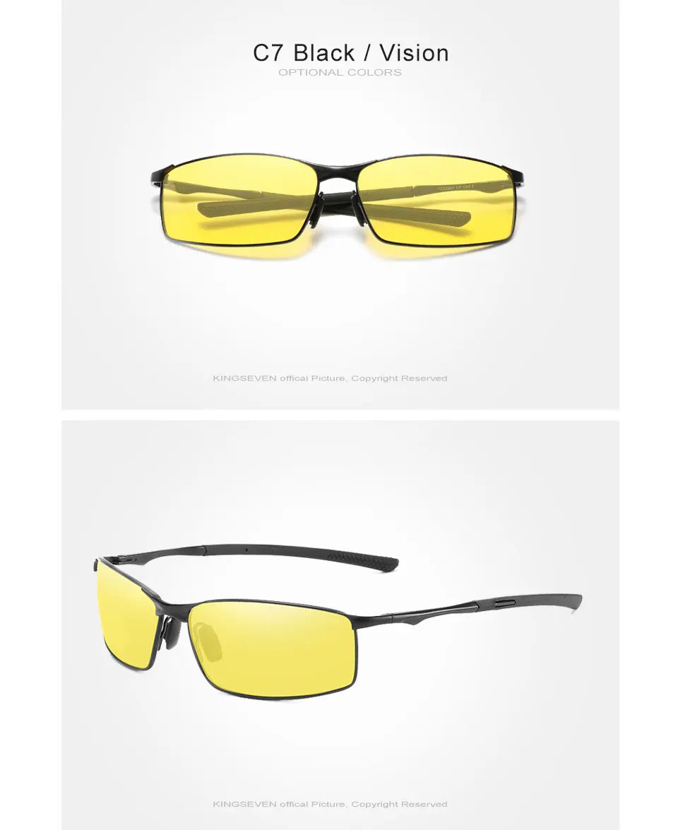 KINGSEVEN Fashion Alloy Frame Sunglasses – UV400 Polarized Rectangle