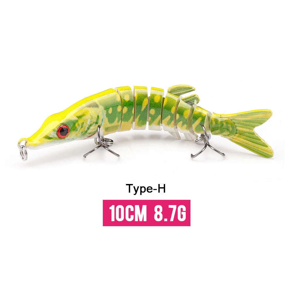 VTAVTA Jointed Swimbait Crankbait – Sinking Wobbler, 6/7/8-Segment, 10–14cm, 60+ Colors