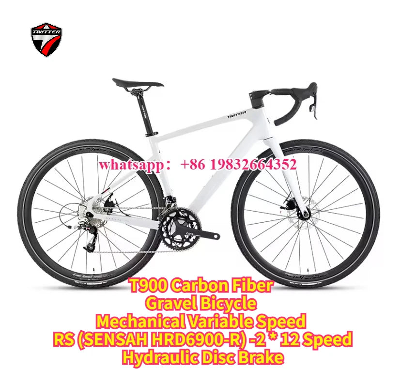 TWITTER Gravel Bike V1 – Wireless Electronic Groupset, Carbon Fiber Frame, Hydraulic Disc Brake