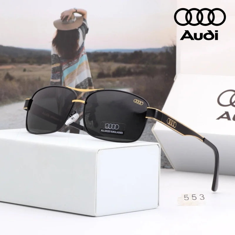 Audi Polarized Sunglasses – Unisex UV400 Anti-Glare Square Alloy Frame Sport & Driving Shades