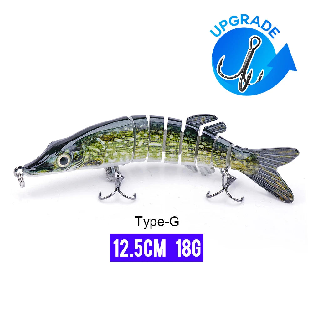 VTAVTA Jointed Swimbait Crankbait – Sinking Wobbler, 6/7/8-Segment, 10–14cm, 60+ Colors