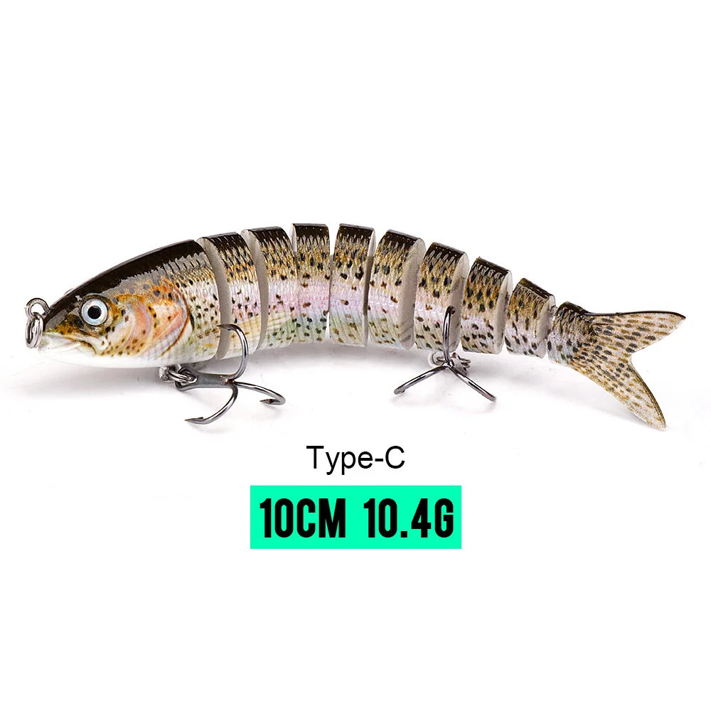 VTAVTA Jointed Swimbait Crankbait – Sinking Wobbler, 6/7/8-Segment, 10–14cm, 60+ Colors