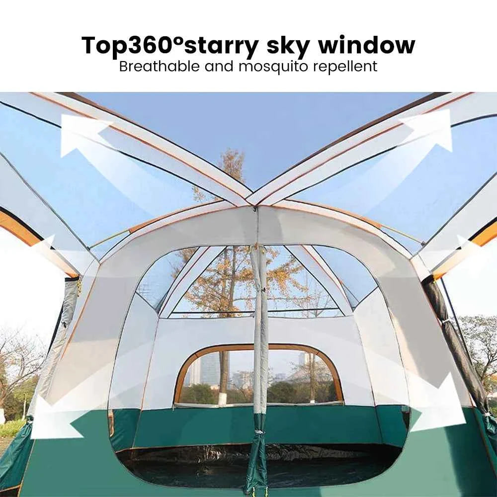 Sonuto 4-Season Family Camping Tent – 2 Bedroom + Living Room, 2000-3000mm Waterproof, 3–12 Person (S & L)
