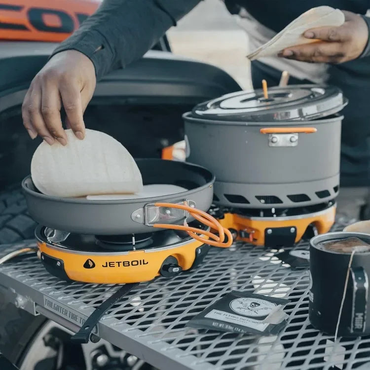 Backpacking and Camping Stove Cooking System with Camping Cookware