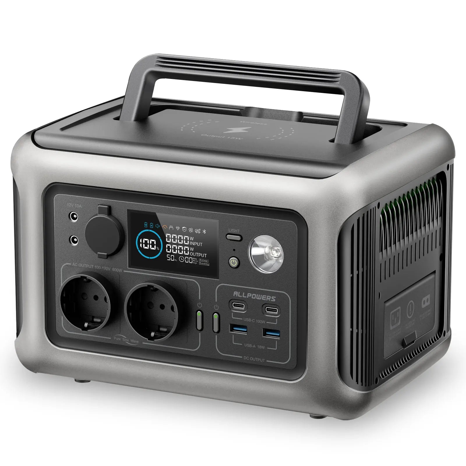 ALLPOWERS R600 Portable Powerstation with Solarpanel (Optional),299Wh 600W LiFePO4 Battery for Home Backup Outdoors Camping RV