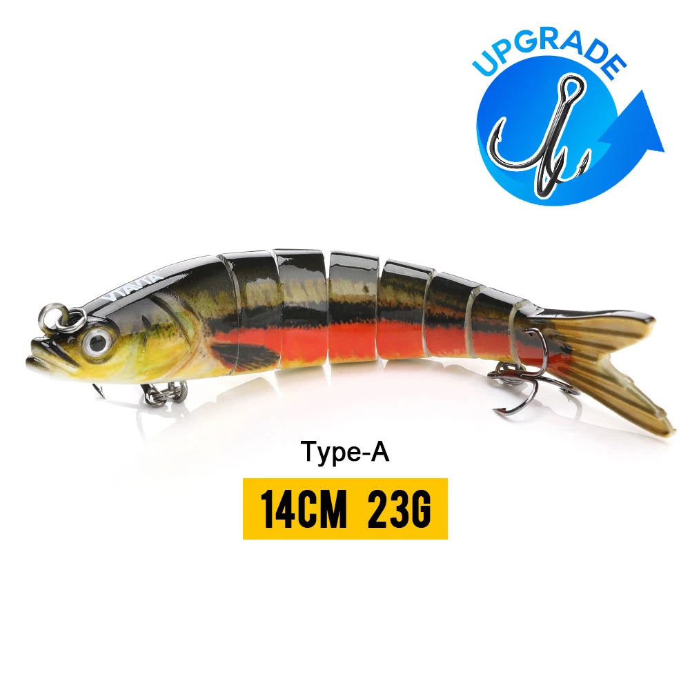 VTAVTA Jointed Swimbait Crankbait – Sinking Wobbler, 6/7/8-Segment, 10–14cm, 60+ Colors