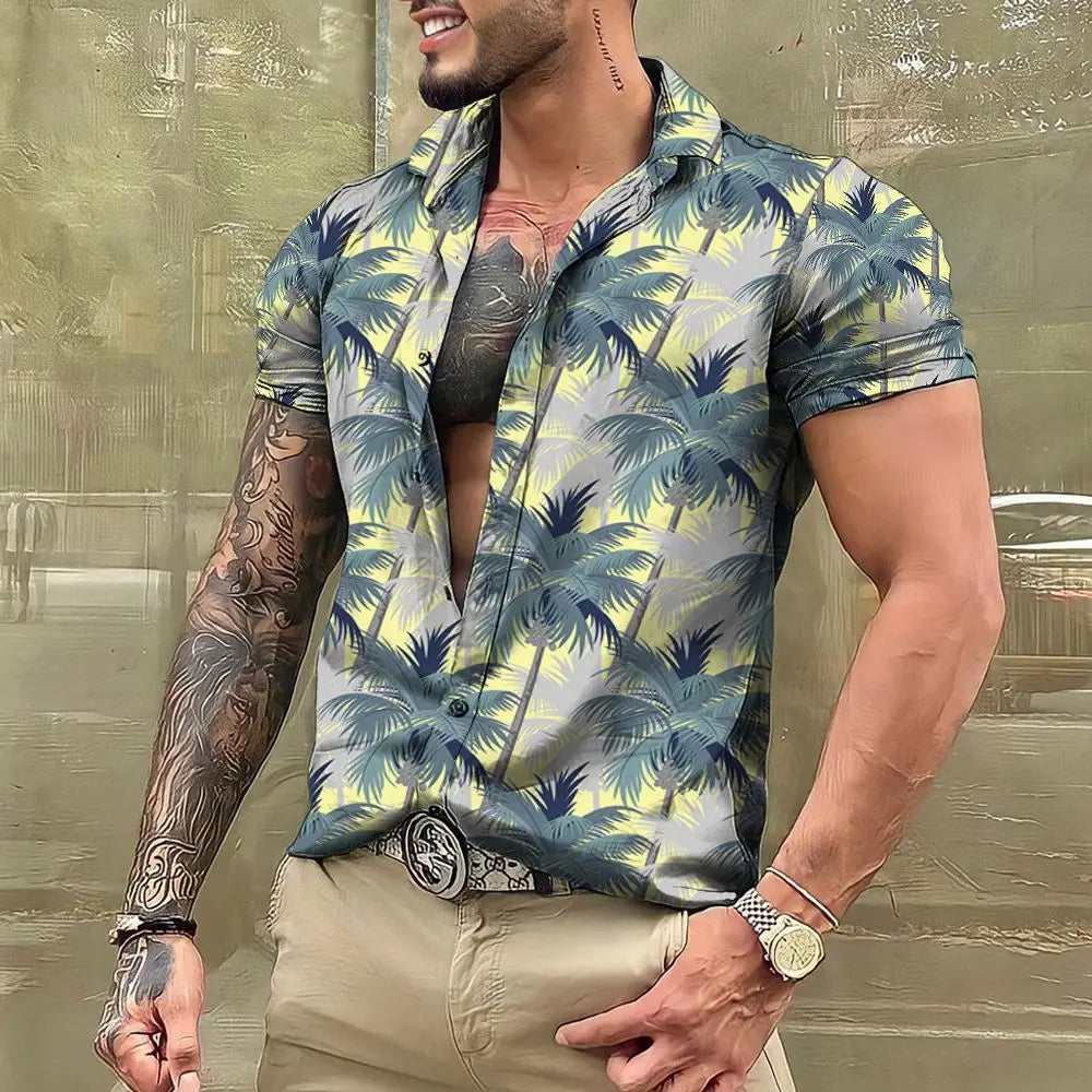 2024 Coconut Tree Shirts For Men 3d Printed Men&