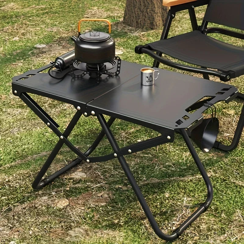 Portable Folding Stainless Steel Camping Table – Outdoor Dining for Camping, Beach & BBQ