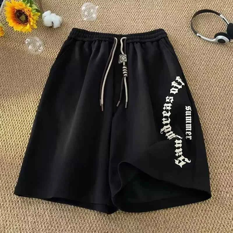 M-5XL Men Shorts Casual Short Pants Oversize Beach Shorts Retro Letters Print Sports shorts