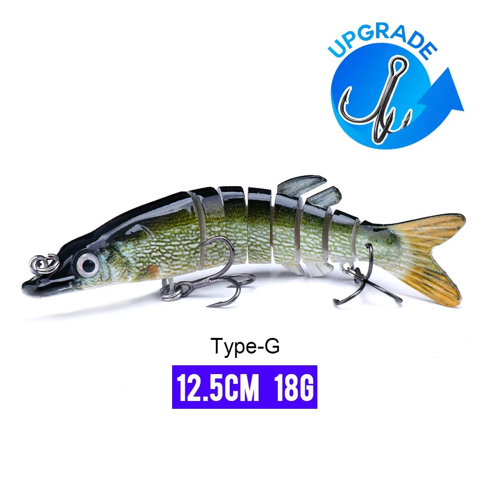 VTAVTA Jointed Swimbait Crankbait – Sinking Wobbler, 6/7/8-Segment, 10–14cm, 60+ Colors