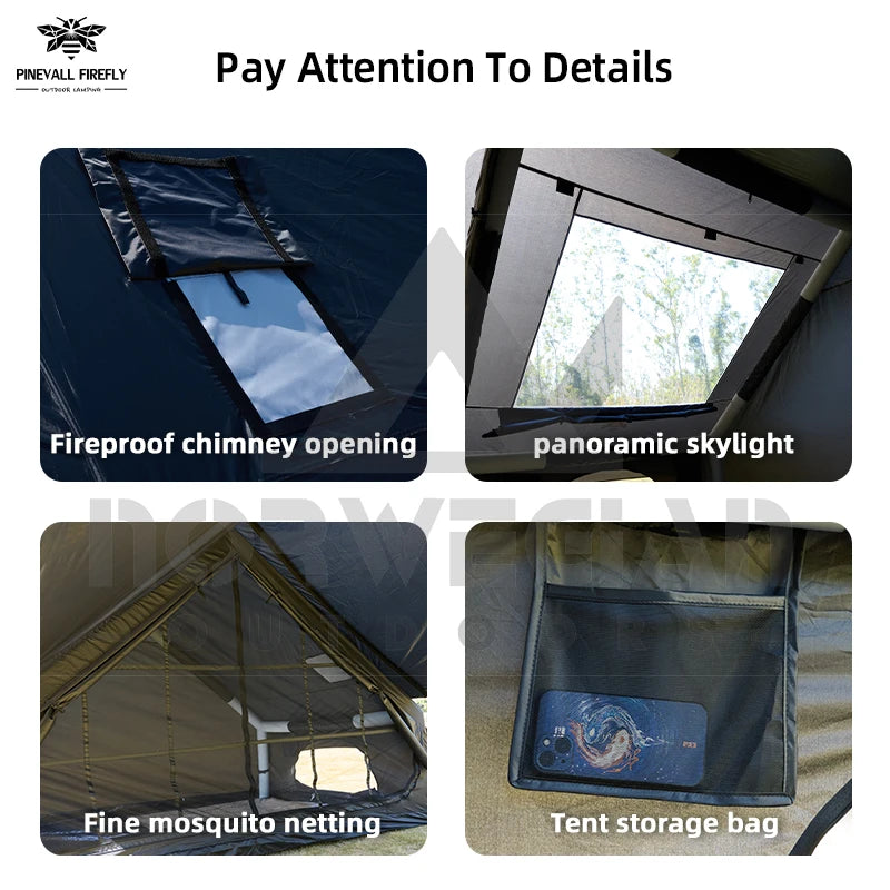 King-size inflatable family camping tent for 3 to 6 people with premium weatherproofing and spacious interior with large skyligh