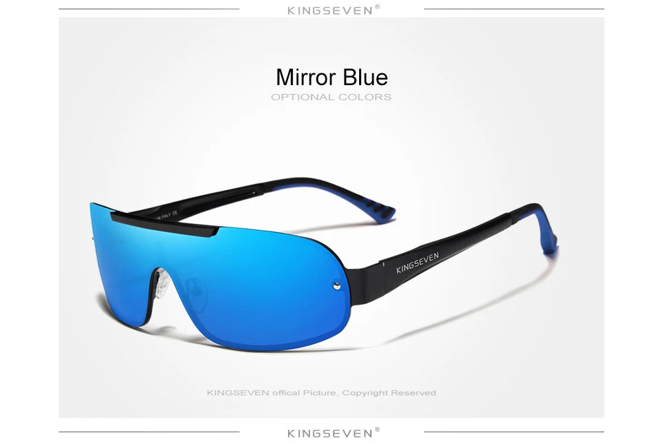 KINGSEVEN 7716 Aluminum Shield Sunglasses – Polarized, UV400, Cycling & Driving, Unisex