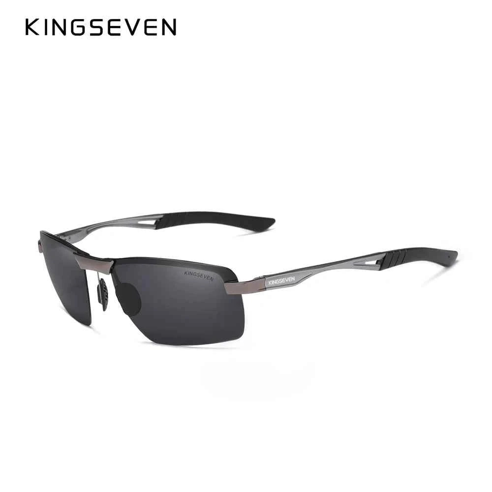 KINGSEVEN 7241 Rimless Polarized Sunglasses – Aluminum Frame, UV400, Men