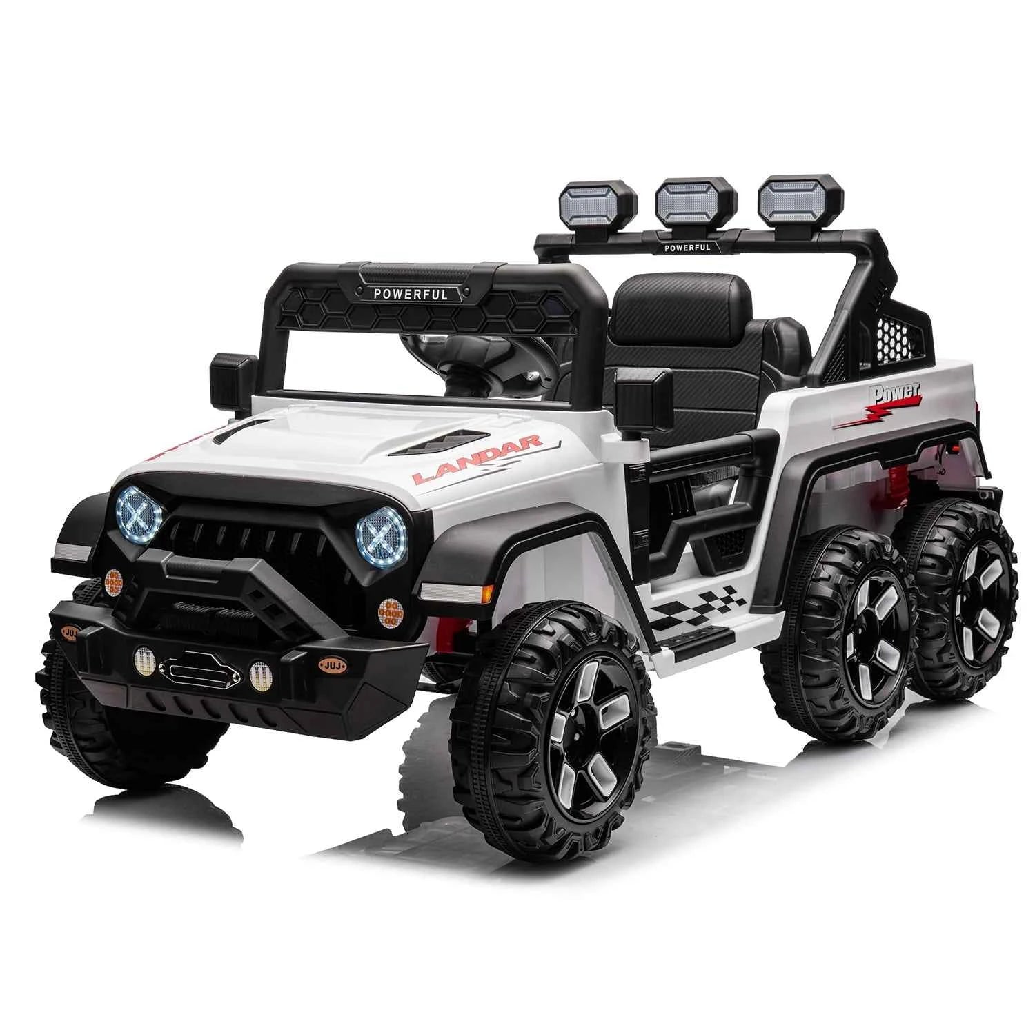 24V Power Wheels Ride on Car for Kids with Remote Control,6 Wheels, 4WD Switchable,Bluetooth, 3 Speeds,Electric Vehicles Battery