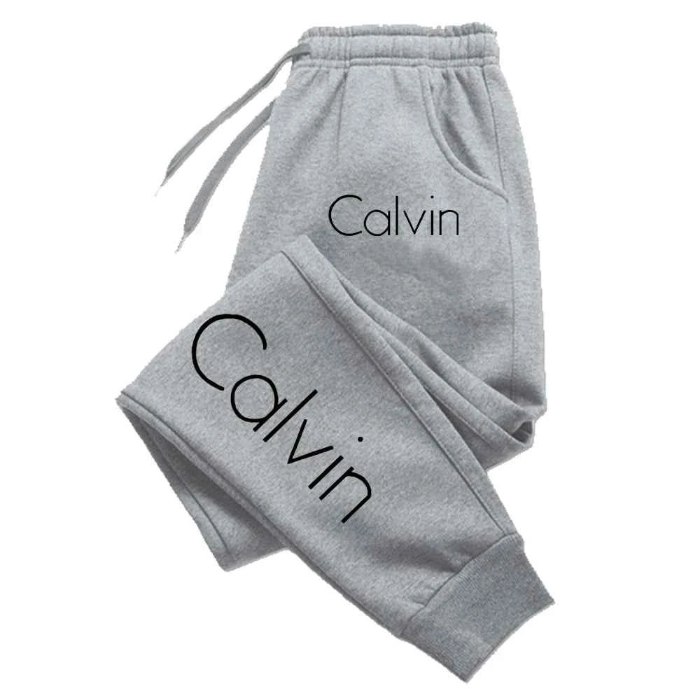Casual Printed Sports Running Trousers Men Women Autumn Drawstring Long Pants Fitness Solid Sweatpants Unisex Gym Wear