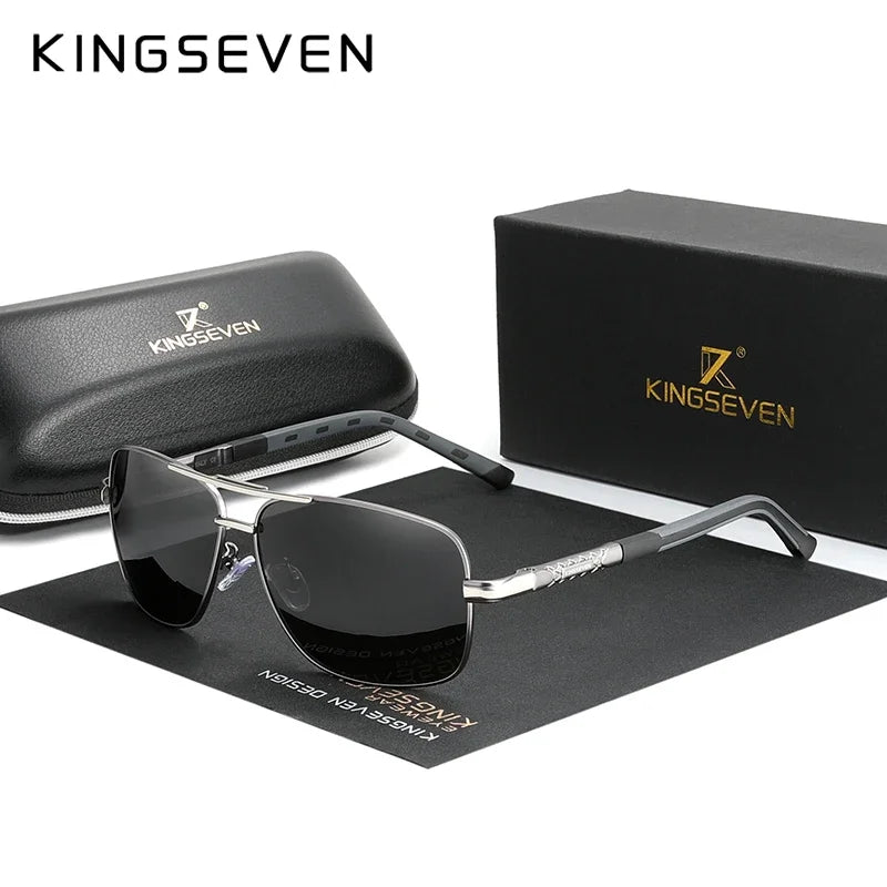 KINGSEVEN Classic Pilot Polarized Sunglasses – UV400 Aluminum Frame for Men & Women