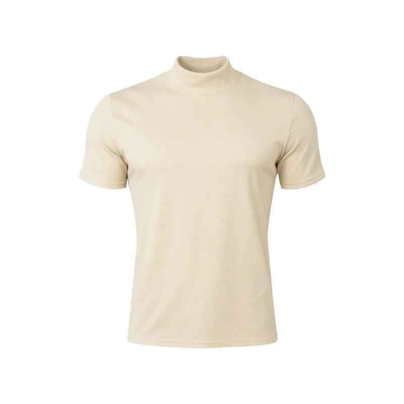 2025 compress sports Men T-shirt quick-dry Half High Collar Short Sleeve Pullover Tops Tight Breathable tops men Running T-shirt