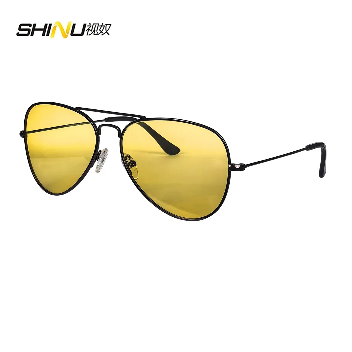 SHINU 3001 Blue Light Blocking Glasses – Red, Orange & Yellow Lenses, 3 Sizes, Stainless Steel