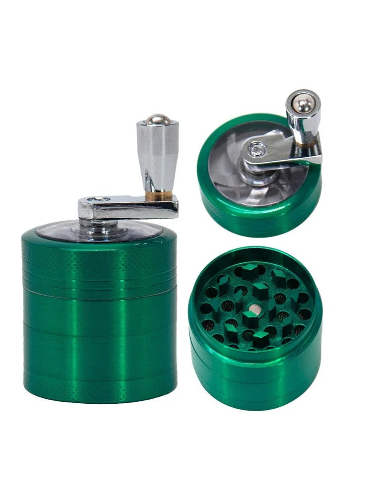 JUSTINLAU 4-layer Tobacco Grinder 40mm Manual Metal Zinc Alloy Herb Mill Spice Crusher Smoke Grinder Crusher Hand Crank Miller