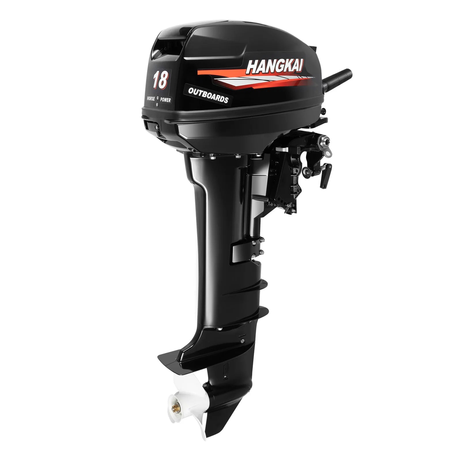 HangKai 18HP Outboard Motor, 2 Stroke 246CC Heavy Duty Outboard Boat Water Cooled Engine with CDI Ignition System Long Shaft