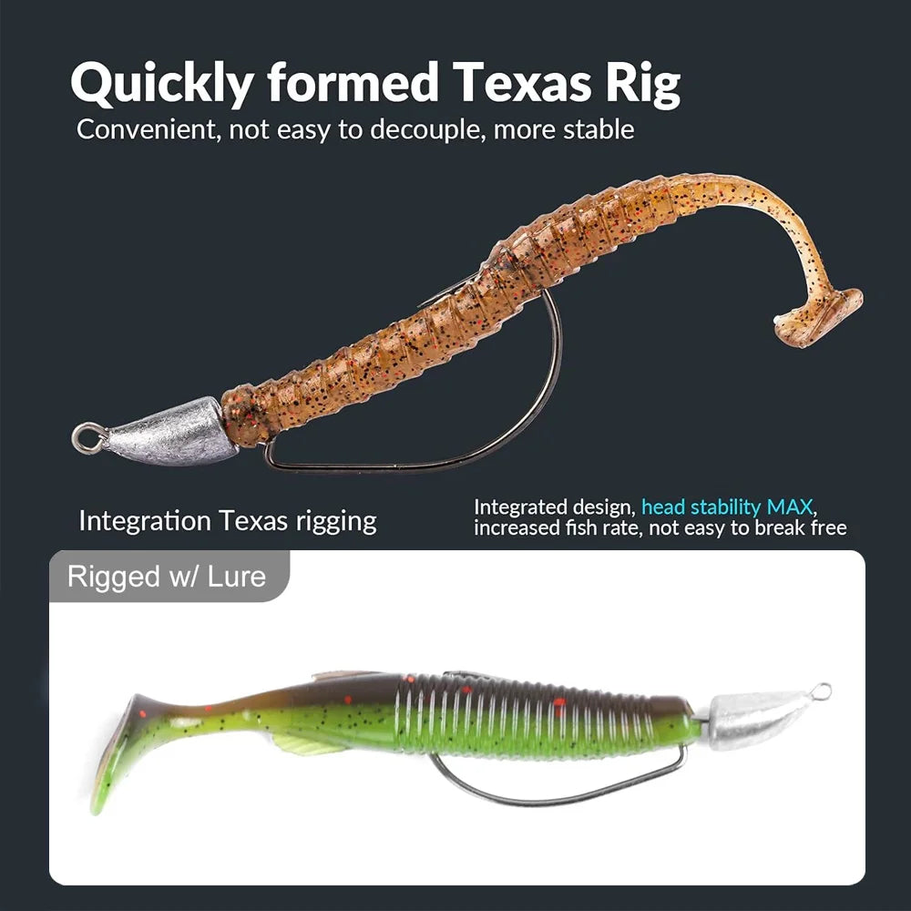 10PCS Metal Jig Head Worm Hook 3.5g 5g 7g 10g 20g Weight Crank Fishhook Gear Sinker Pesca for Soft Lure Texas Rig Fishing Tackle