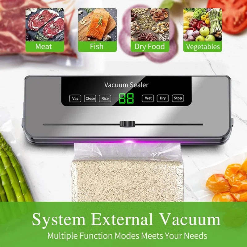 Mi Electric Vacuum Sealer Machine Dry/Wet Food Packaging Vacuum Sealing Bags Food Storage Vacuum Packaging Machine for Kitchen