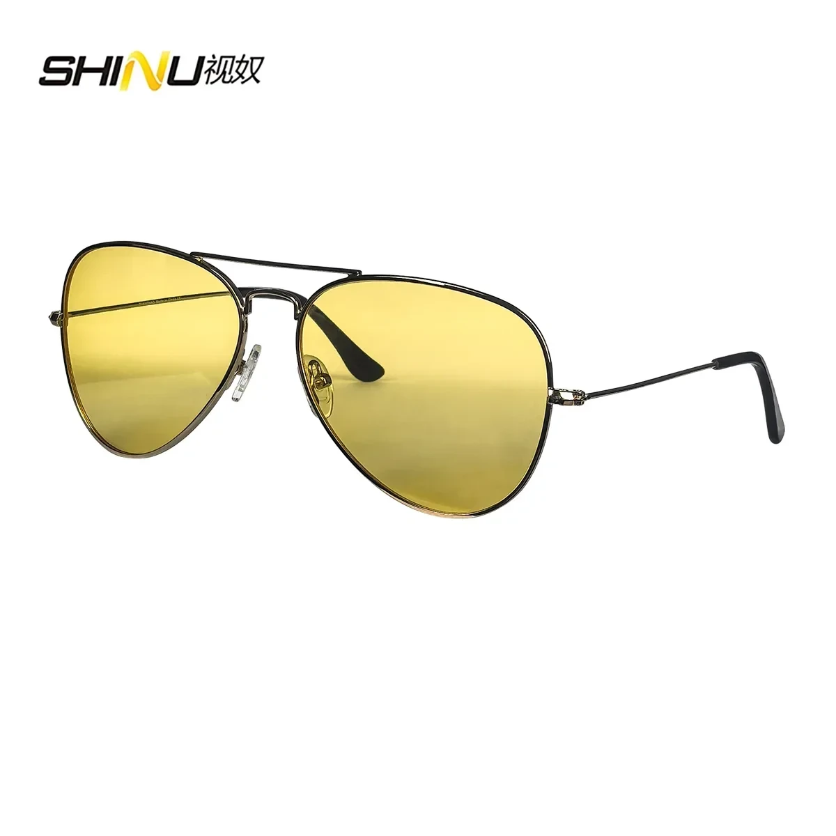 SHINU 3001 Blue Light Blocking Glasses – Red, Orange & Yellow Lenses, 3 Sizes, Stainless Steel
