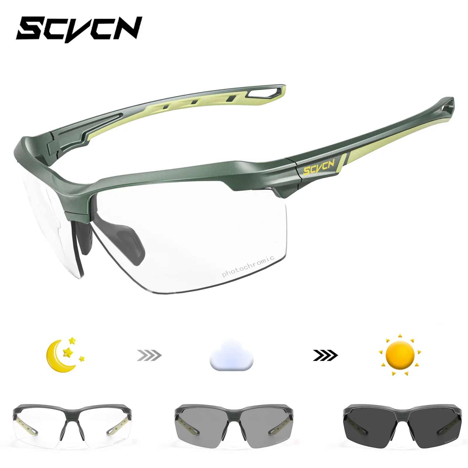 SCVCN Tactical Shooting Glasses – Photochromic Polarized Shockproof Goggles for Hunting, Airsoft & Outdoor Sport