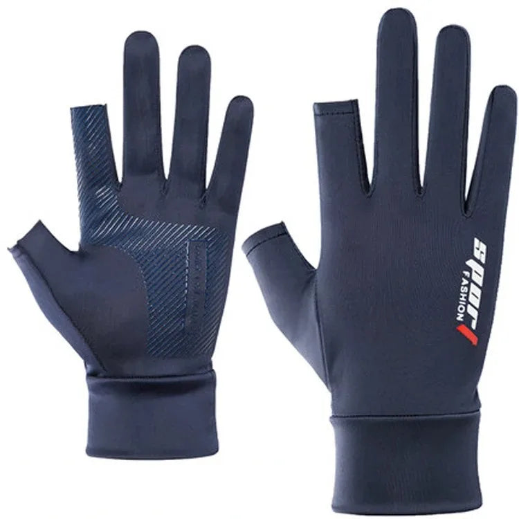 Ice Silk Fishing Gloves – Breathable, Anti-Slip Sun Protection Gloves (Two-Finger & Full-Finger)