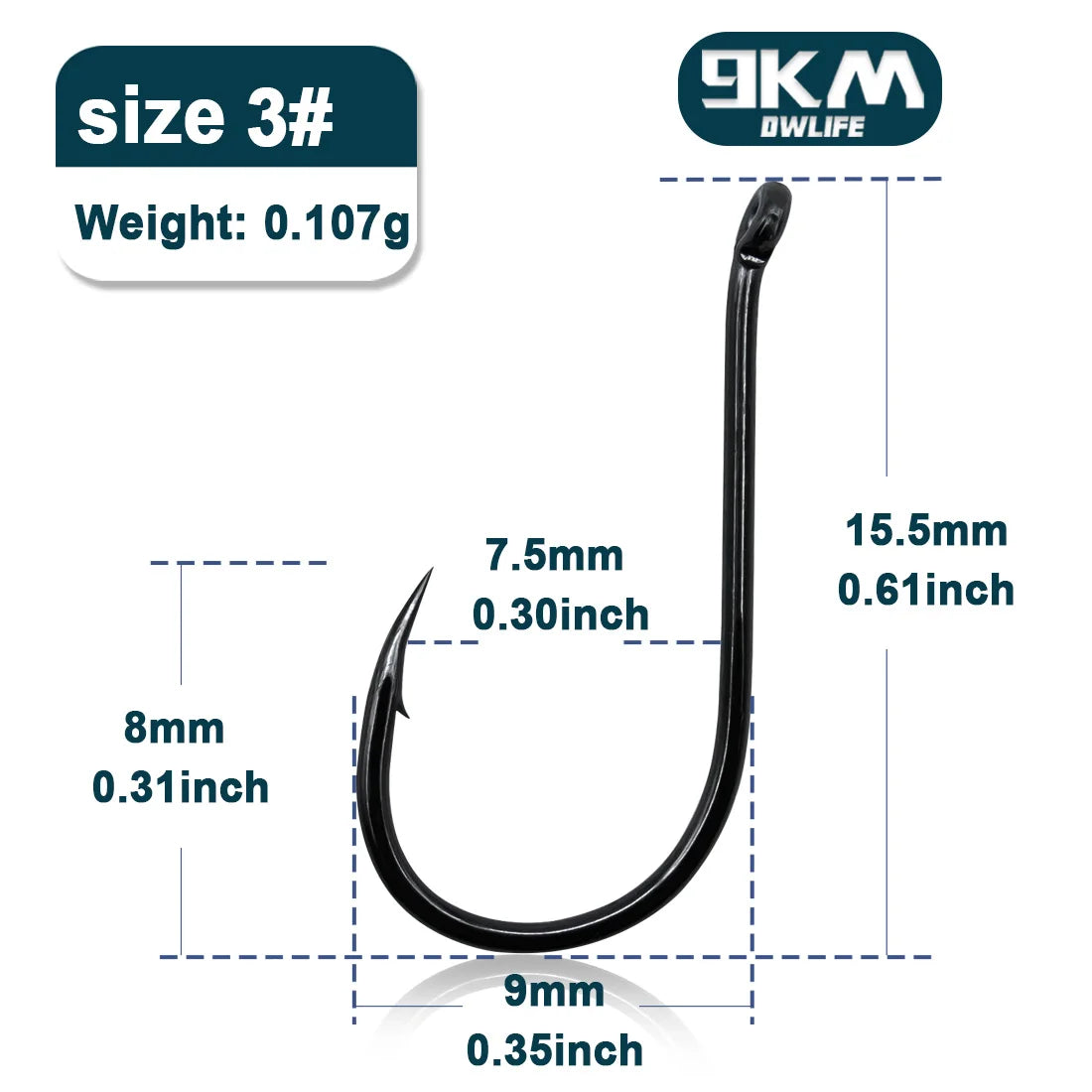 High Carbon Steel Circle Hooks – Barbed | Reversed Point | 17 Sizes | 50 & 100 Pack | Freshwater & Saltwater