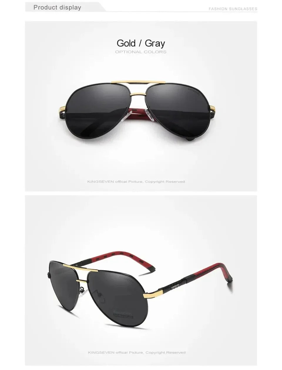 KINGSEVEN Classic Pilot Polarized Sunglasses – UV400 for Men & Women