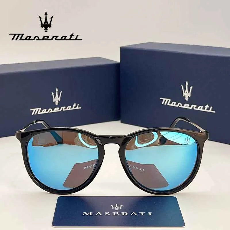 MASERATI 901801 Polarized Mirror Round Sunglasses – TR-90 Frame, UV400, Unisex