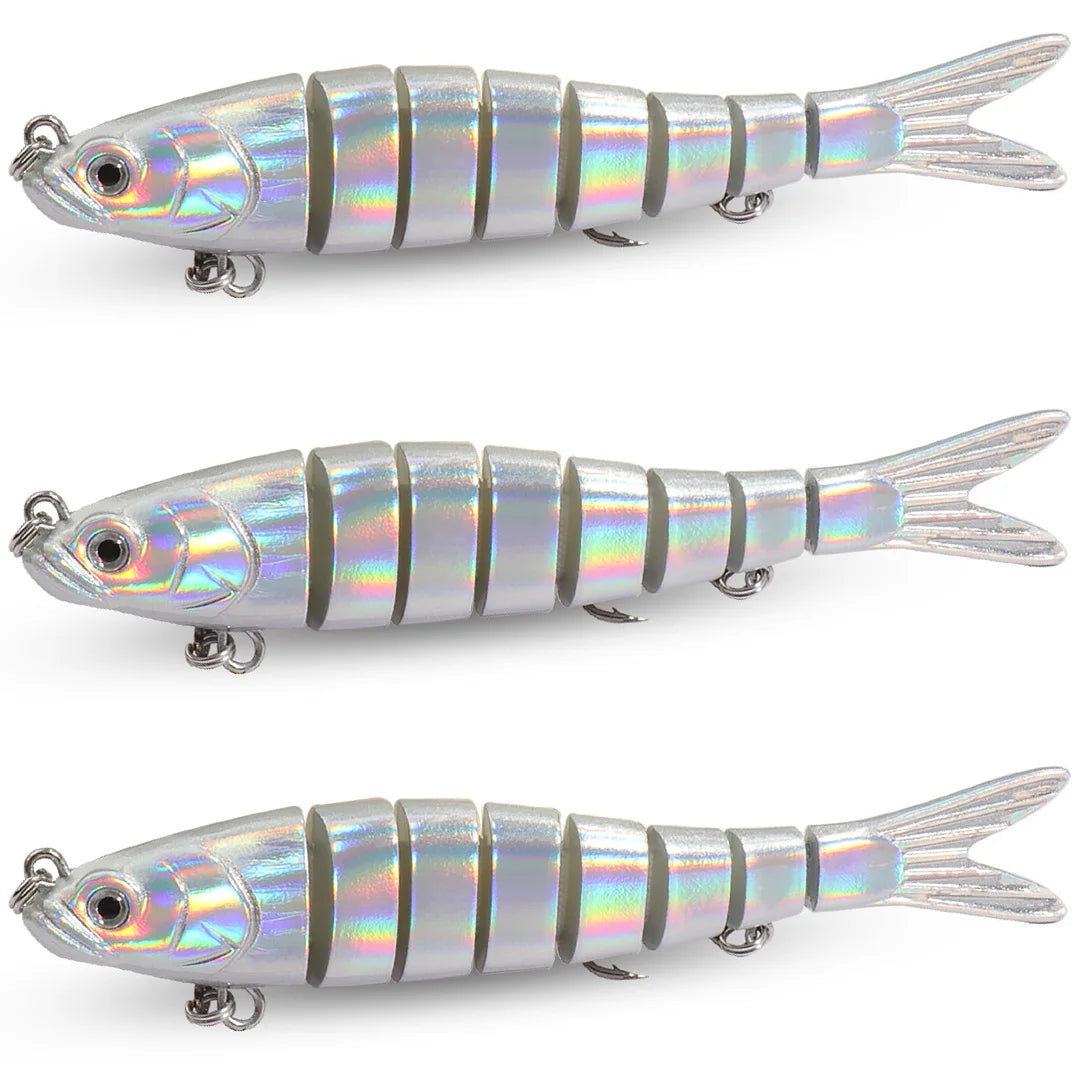 GOBAIT 3-Pack Jointed Swimbait – Slow Sinking Hard Lure with 3D Eyes, 11g / 16g / 27g