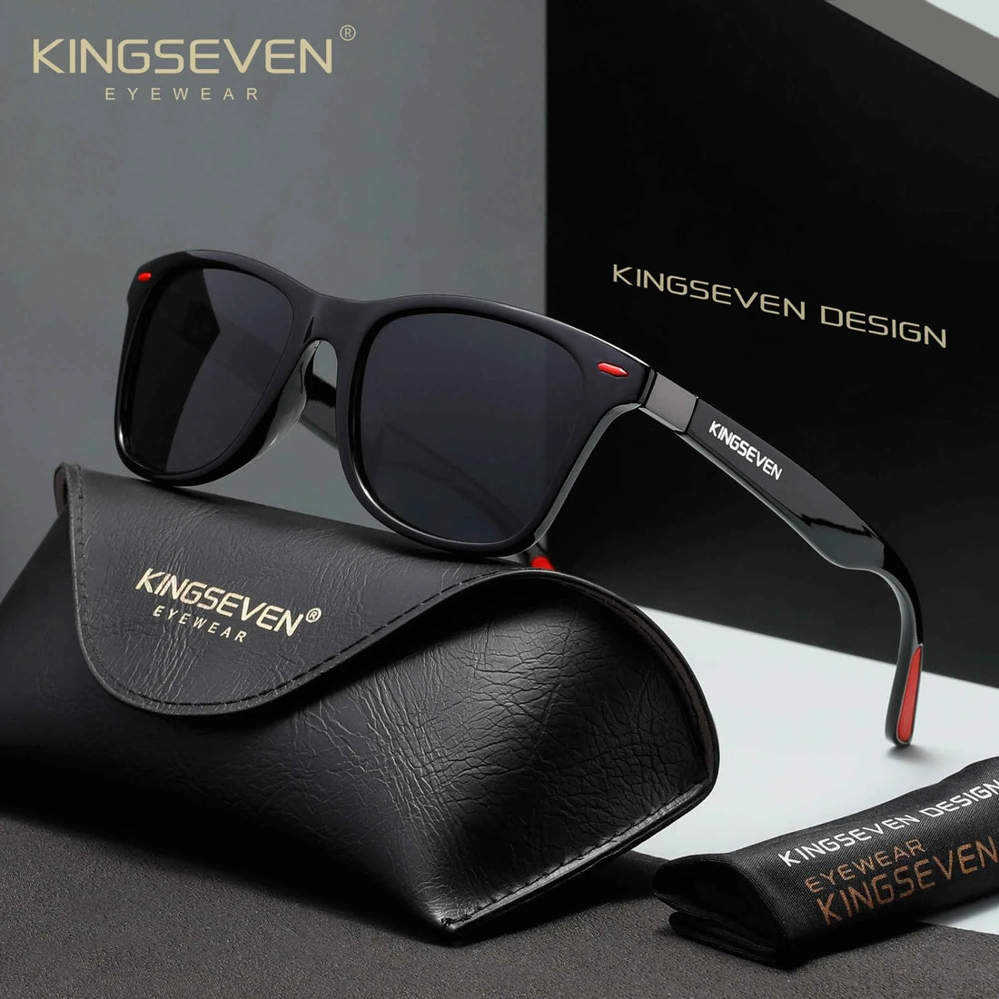 KINGSEVEN 7366 Polarized Sunglasses – Mirror, UV400, Square, Unisex