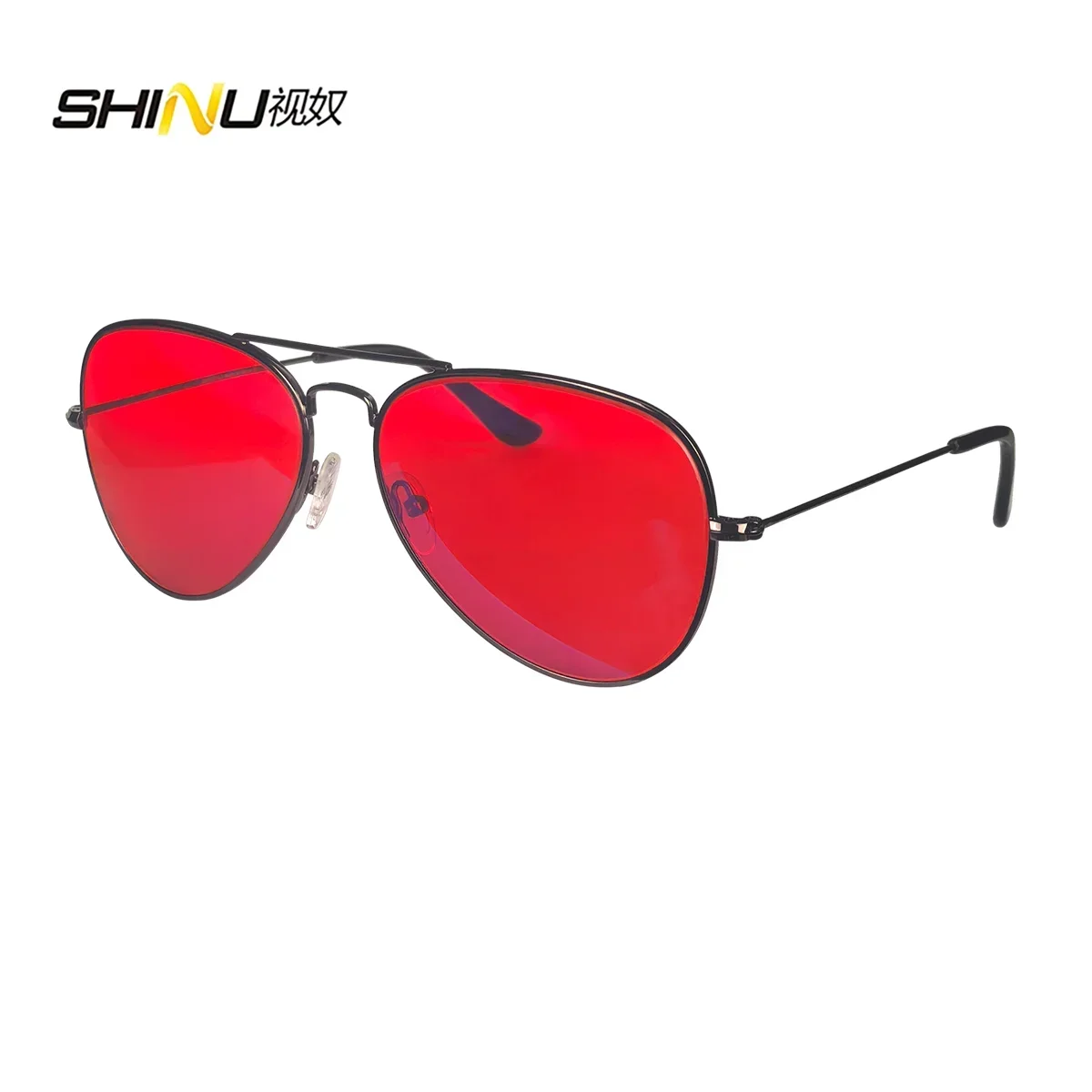 SHINU 3001 Blue Light Blocking Glasses – Red, Orange & Yellow Lenses, 3 Sizes, Stainless Steel