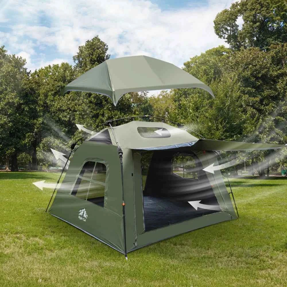 Night Cat 4-Person Blackout Pop-Up Camping Tent with Vestibule & Rainfly