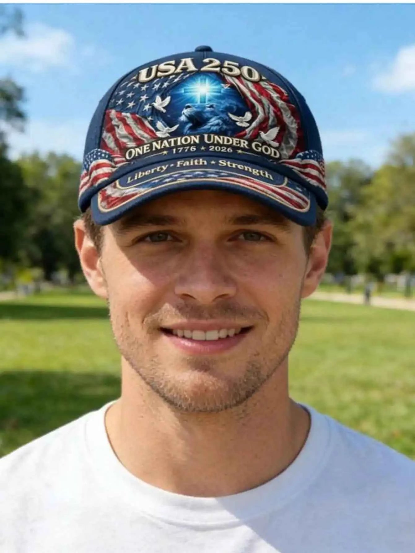 1776-2026 US 250th Anniversary Lion Of Judah Baseball Cap Adjustable One Nation Under God Commemorative Hat Biblical Gift