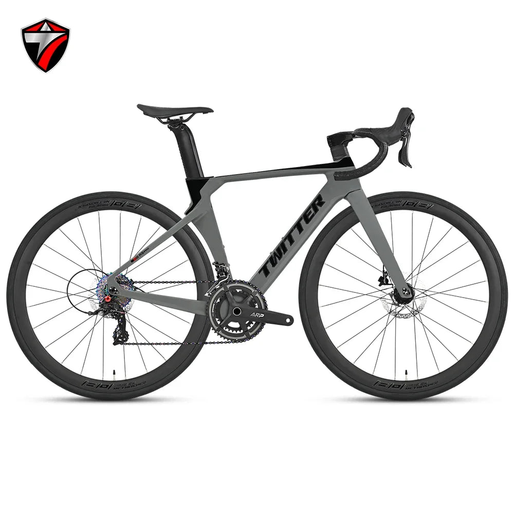 R5pro Carbon Fiber Road Bike 22/24 Speed Racing with Hydraulic Disc Brakes Available in 7 Sizes - 43.5/46/48/50/52/54/56