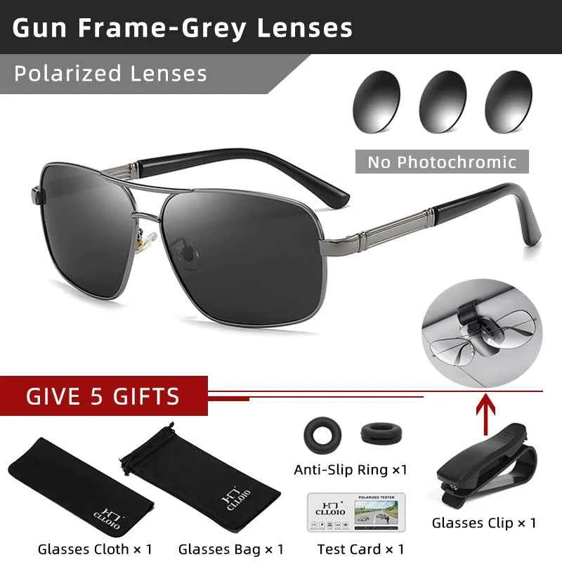 CLLOIO Classic Photochromic Sunglasses Men Women Polarized Driving Shades Sun Glasses Travel Anti-glare Chameleon Glasses