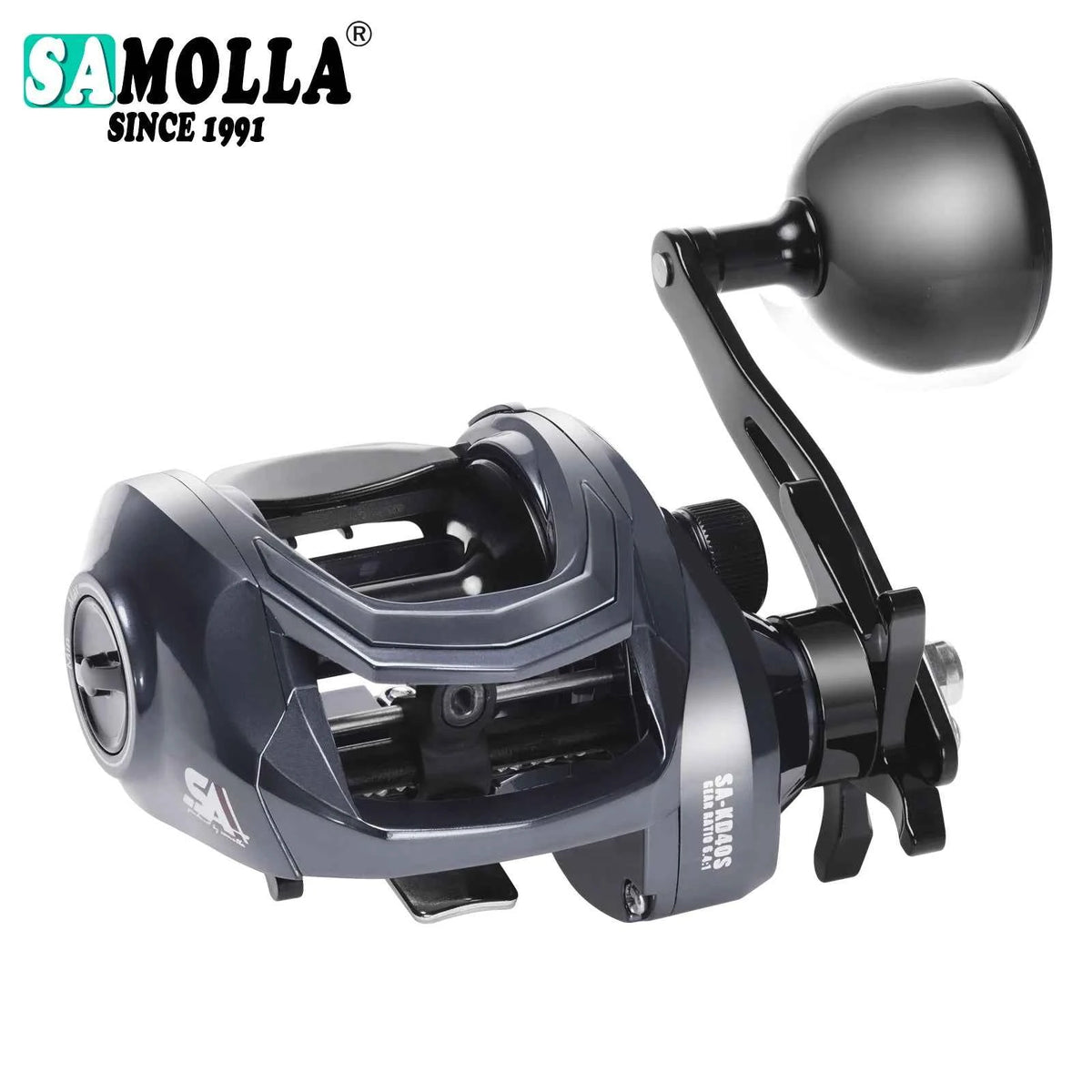 SAMOLLA Baitcasting Reel – Max 15kg Drag, 6.4:1 Brass Gear, Saltwater & Freshwater Fishing Reel