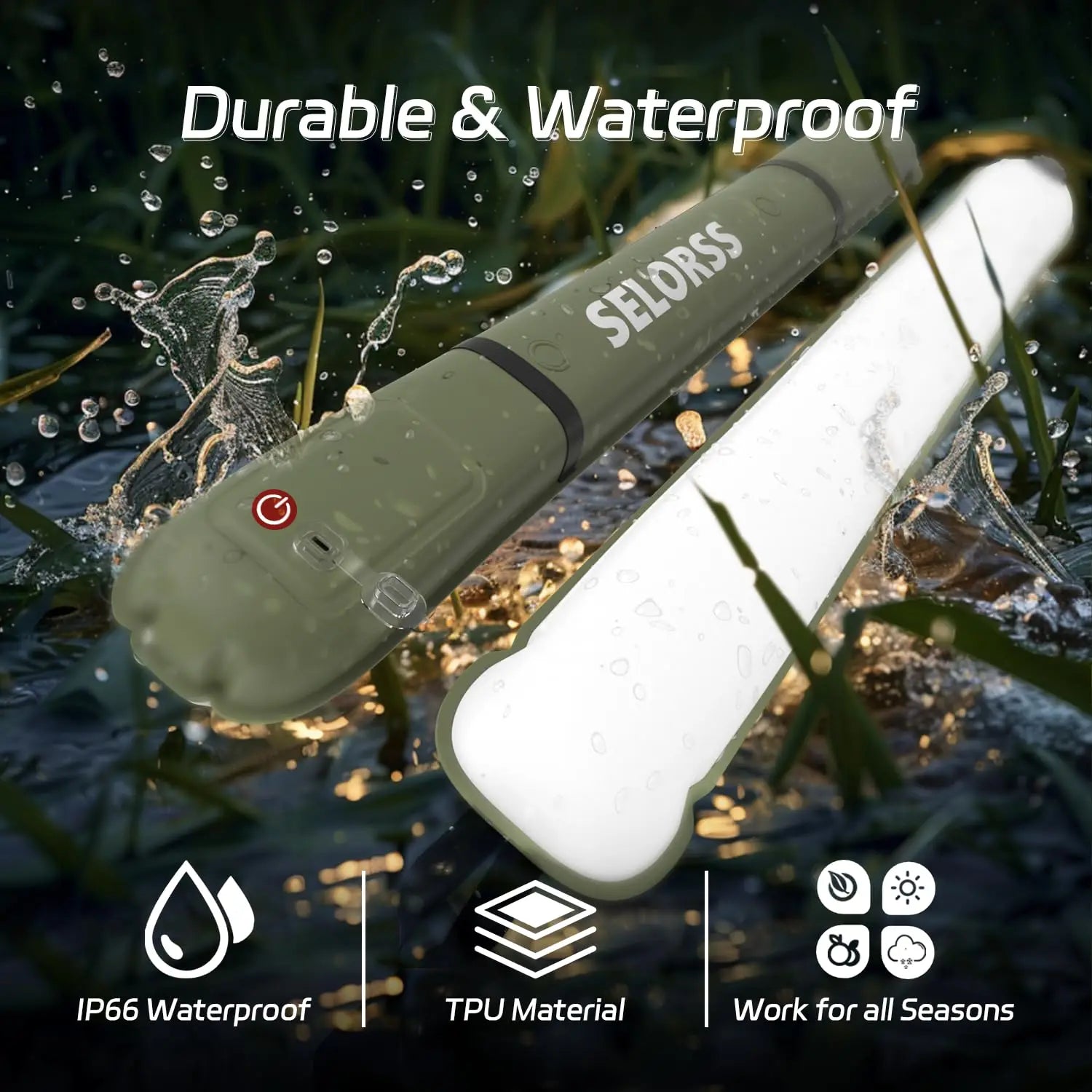 Rechargeable Portable Camping Strong Light Waterproof Tent Lamp Spotlight Outdoor