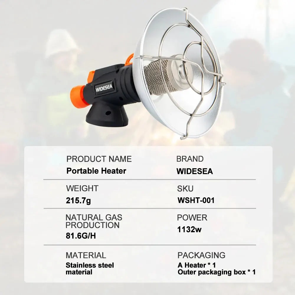 Camping Heater Portable Stainless Steel Fireplace for Winter Outdoor Stove Gas Burner Heating Survival Equipment