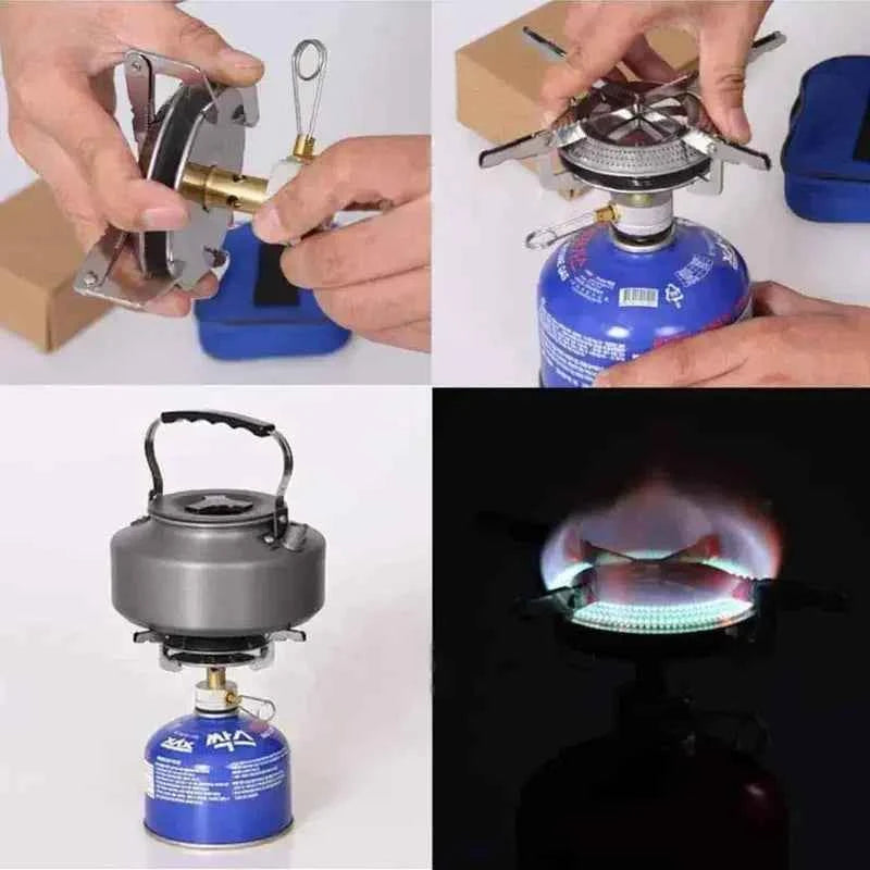 Windproof Camping Gas Stove Portable Foldable Backpack Electronic Stove Head Outdoor Cooking Picnic HikingMountaineering Camping