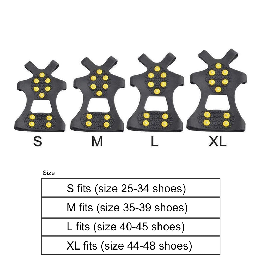 10 Teeth Mountaineering Cleats Anti-Slip Snow Claw Shoe Covers Unisex Shoes Ice Cleats Outdoor Chain Shoe Spikes