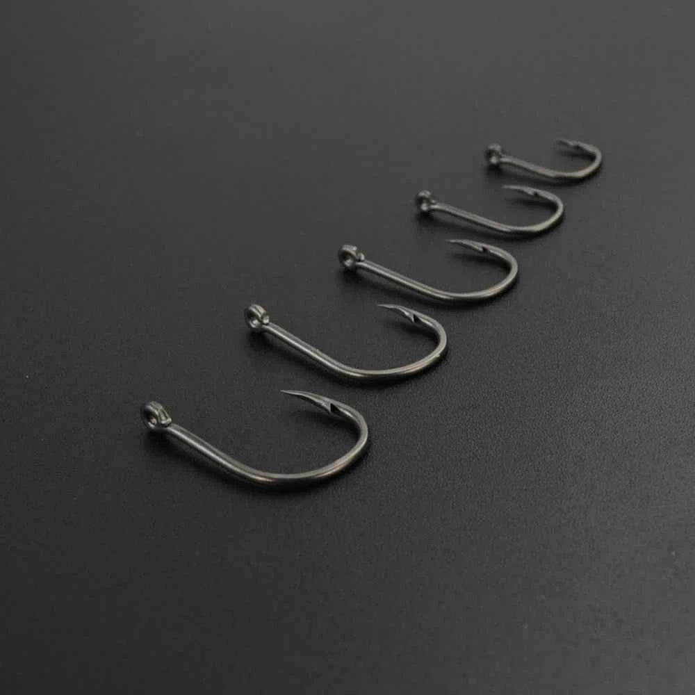 Hirisi X505 PTFE-Coated High Carbon Steel Barbed Carp Hooks – Long Shank, Sizes