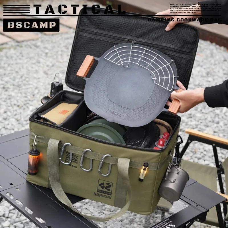 Outdoor folding storage box, picnic camping storage box, tableware, kitchenware, large capacity