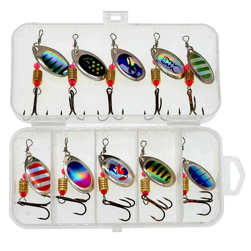 10pc Metal Spoon Spinner Lure Set – 2.6g Spoonbait Crankbait Wobbler for Bass & Pike (Mixed Colors)
