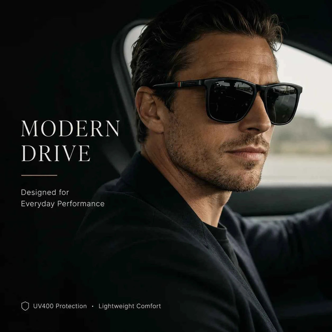 Classic Square Polarized Sunglasses – UV400 Lightweight Shades for Driving, Fishing & Travel