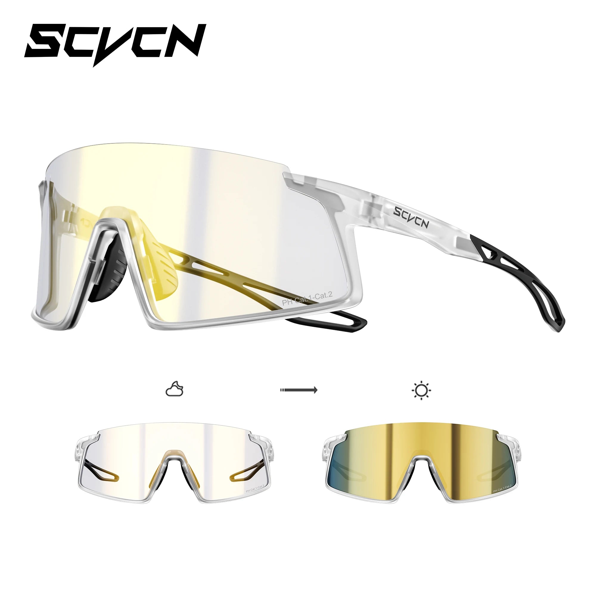 Kapvoe Cycling Sunglasses Photochormic Glasses for Men Hiking UV400 Sports Casual Glggles MTB Bike Glasses Outdoor Eyewear 2026