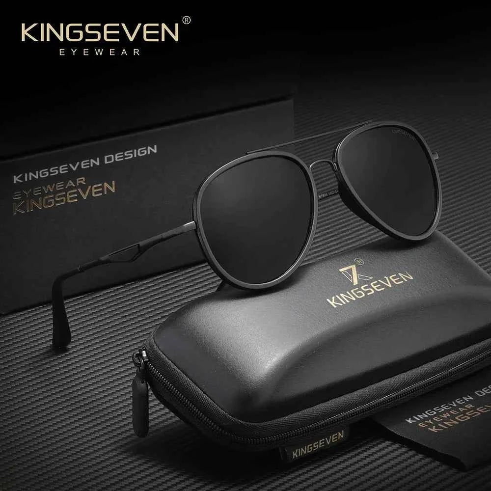 KINGSEVEN 7936111 Compact Pilot Sunglasses – TAC Polarized, UV400, Plastic Frame, Unisex
